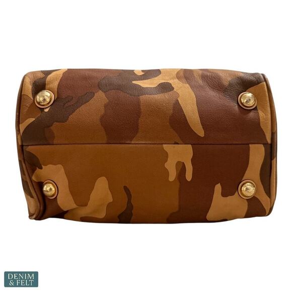 Michael Kors Camouflage Satchel Bag with Gold Hardware & MK Charm Purse ~ RARE! - Picture 9 of 14